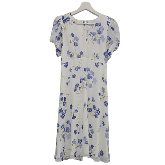 🌸 Elegant Calvin Klein Floral Empire Waist Dress – Size 2 Worn one - Picture 2 of 3